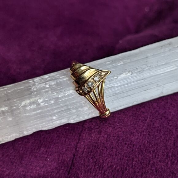 asymmetrical vintage 14k gold ring - Picture 2 of 7
